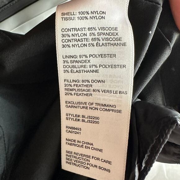 Blanc Noir Motion Panel Zip Puffer Jacket Black Hooded Size XS Mixed Media - Picture 6 of 14